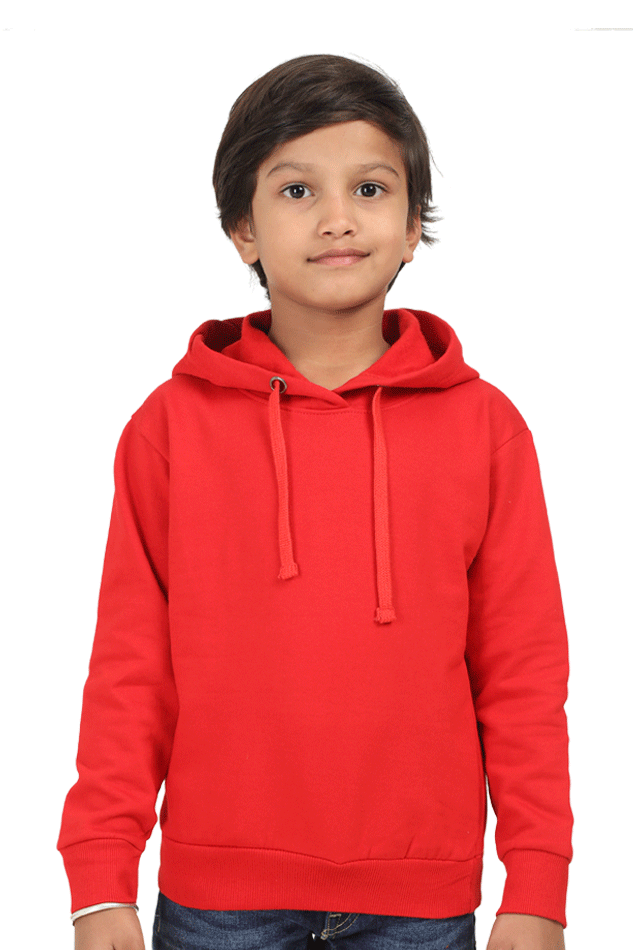 Kids Hooded Sweatshirt - Red 