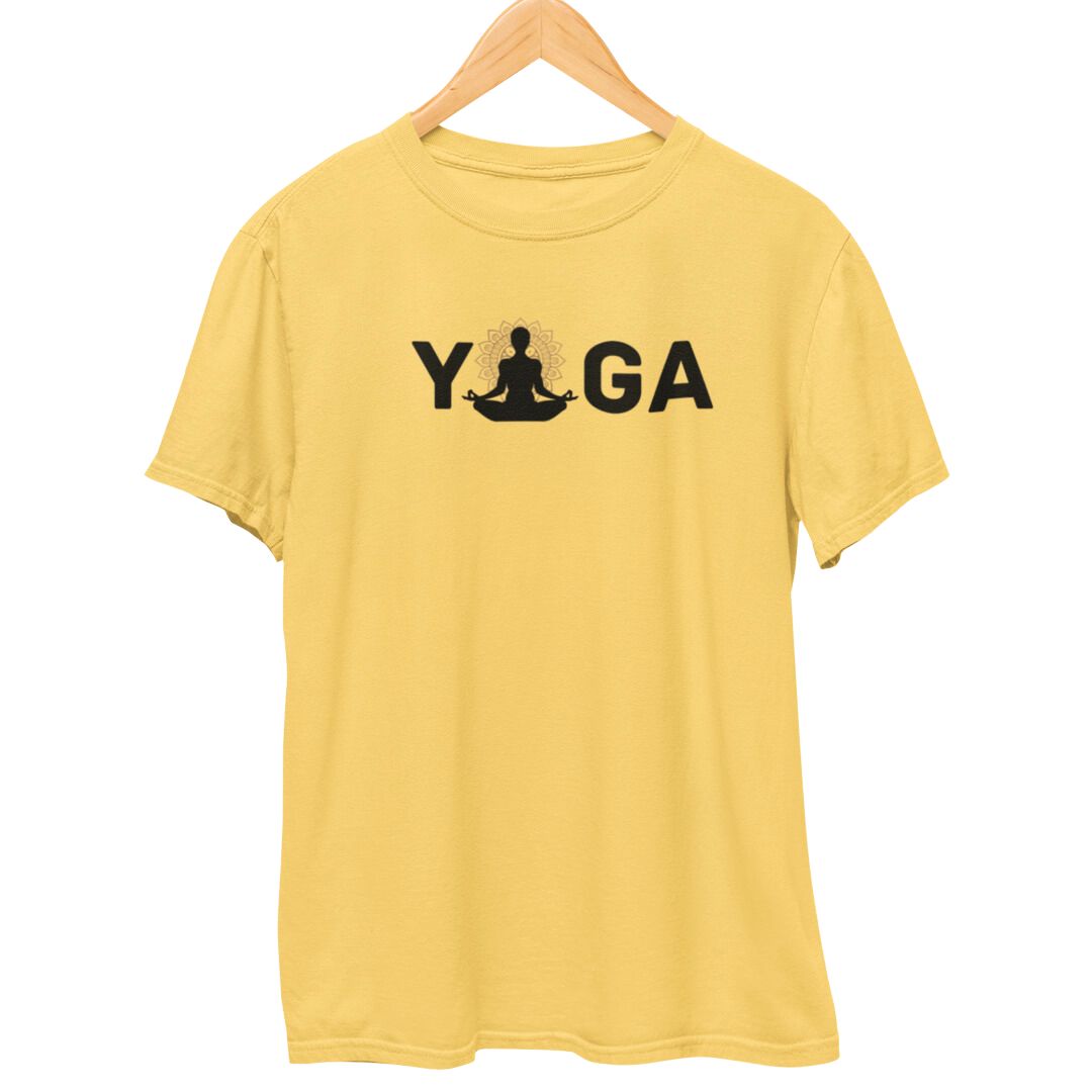 Yoga Asana T-Shirt  Yellow-XXL