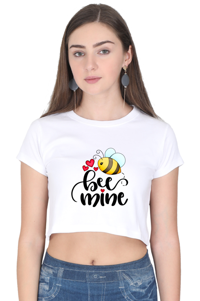 Bee Mine Crop Top  White-XXL