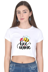 Bee Mine Crop Top  White-XXL