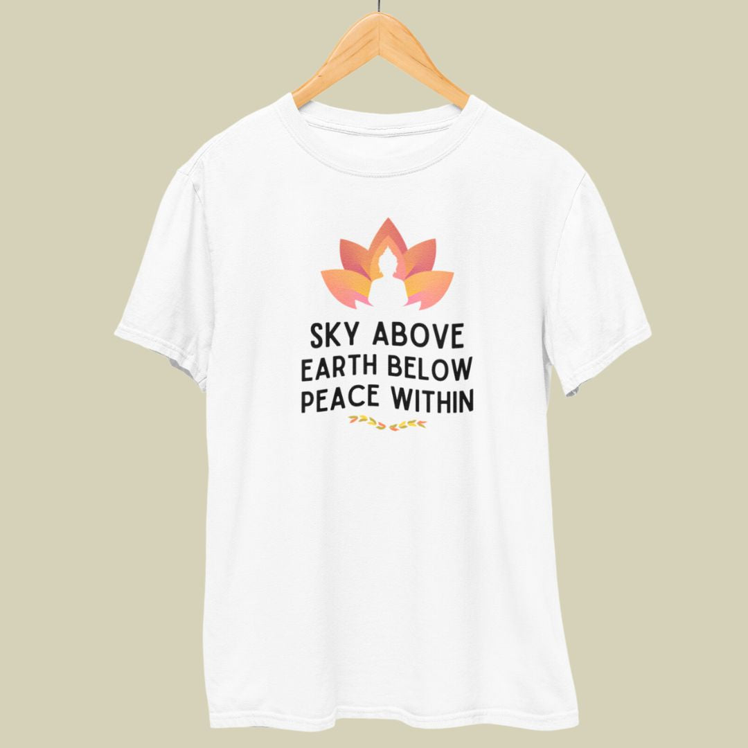 Sky Above Peace Within Yoga T-Shirt  XXL-White