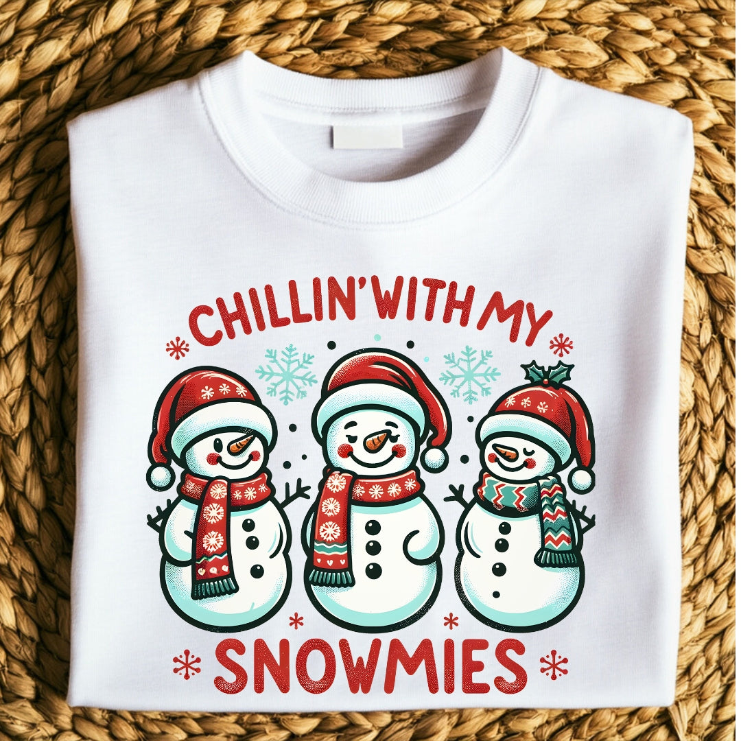 Chilling with Snowmies Christmas T-Shirt