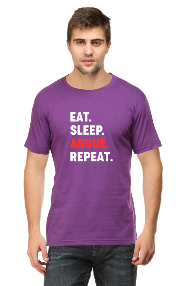 Eat Sleep Argue Repeat Lawyer T-Shirt  Purple-XXL