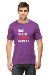 Eat Sleep Argue Repeat Lawyer T-Shirt  Purple-XXL