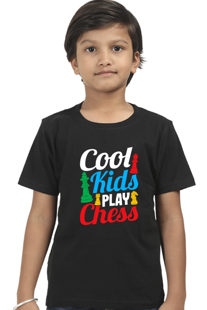 Kids Cools Kids Play Chess T-Shirt  Black-13Yrs