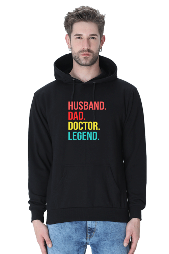 Husband Dad Doctor Hoodie  Black-XXL