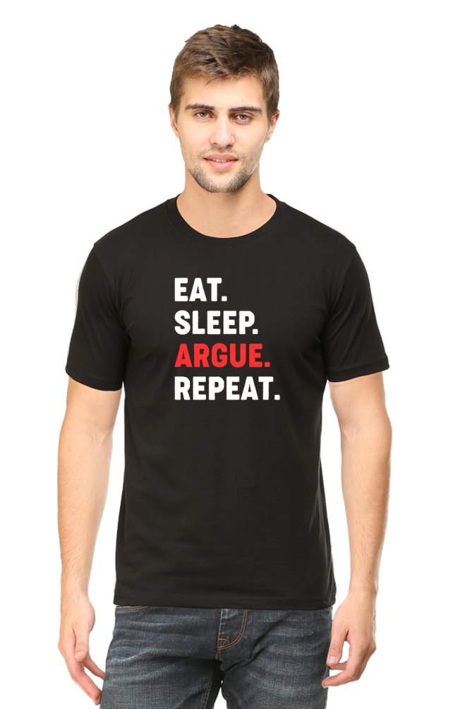 Eat Sleep Argue Repeat Lawyer T-Shirt  Black-XXL