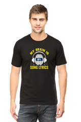 My Brain is 90% Song Lyrics Music T-Shirt  Black-XXL