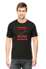 You Can't Buy Happiness Stock Market T-Shirt  Black-XXL