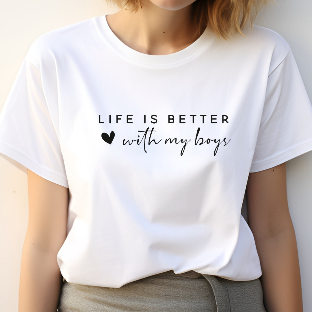 Life is Better with My Boys Mom T-Shirt - The Shophaul Designs