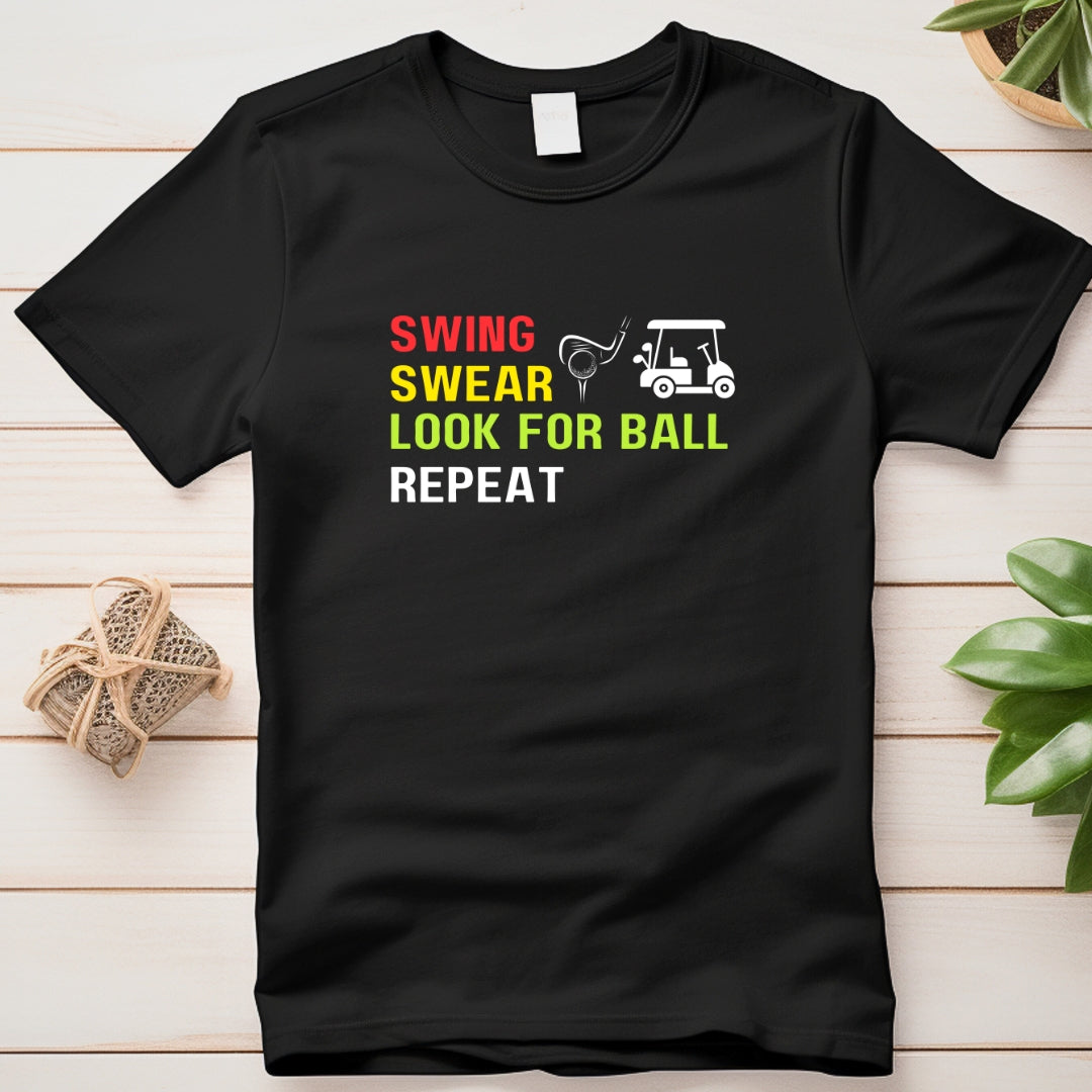 Swing Swear Golf Repeat T-Shirt - The Shophaul Designs