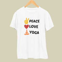 Peace Love Yoga T-Shirt  XXL-White