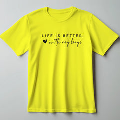 Life is Better with My Boys Mom T-Shirt - The Shophaul Designs