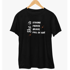 She is Strong Brave T-Shirt  Black-XXL