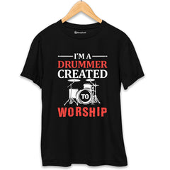 Drummer Created to Worship Music T-Shirt