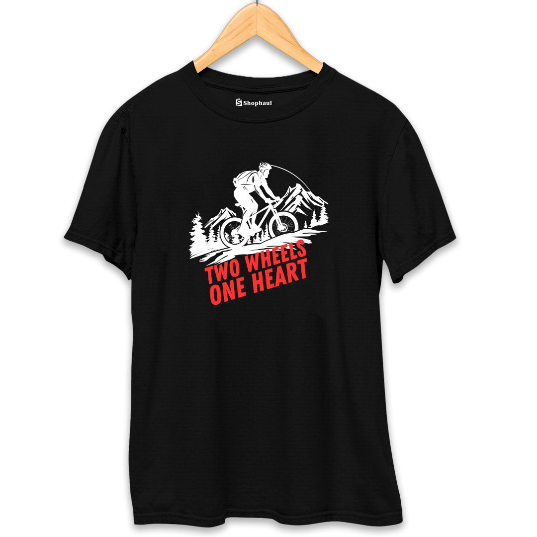 Two Wheels One Heart T-Shirt  Black-XXL