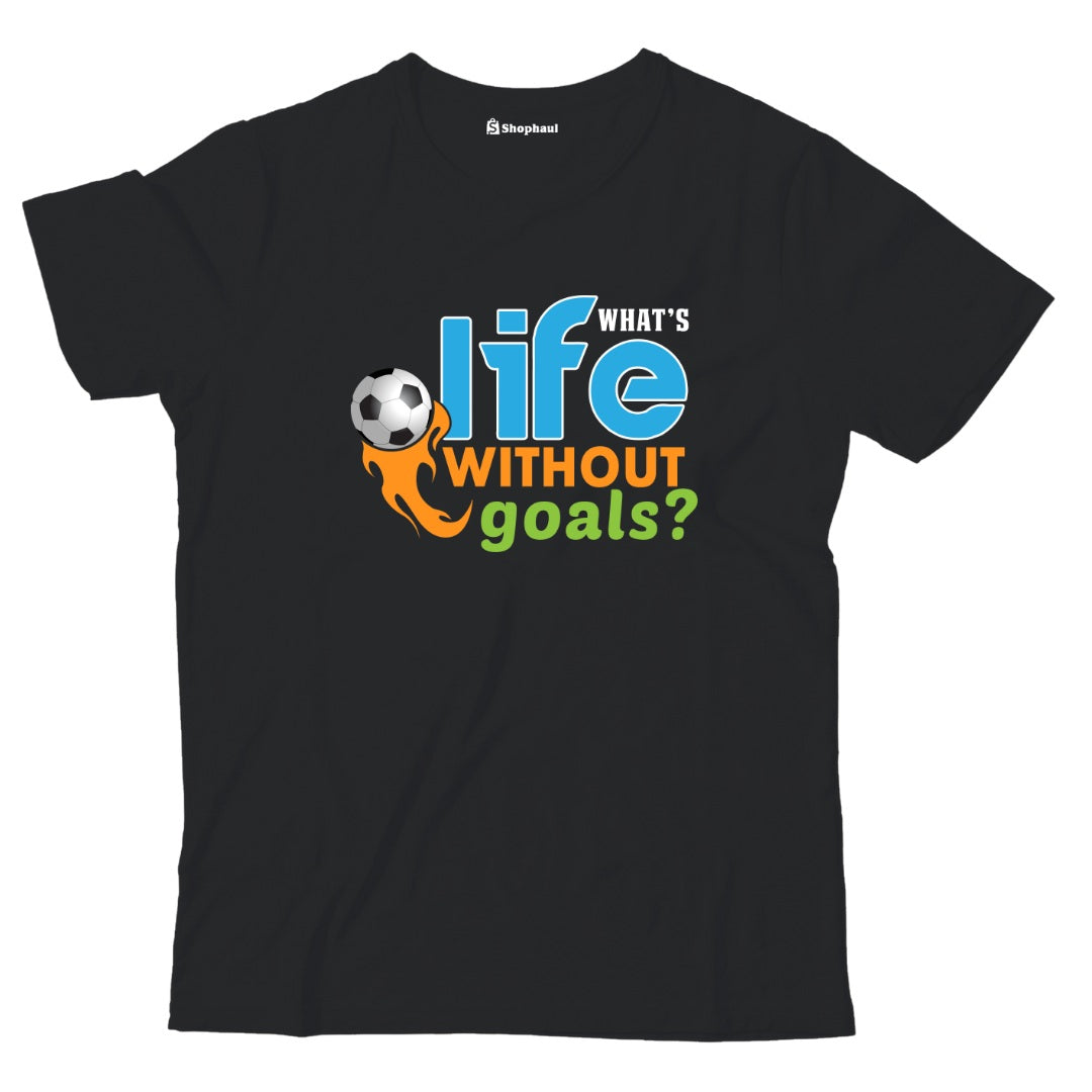 Kids What's Life without Goal T-Shirt  Black-13Yrs