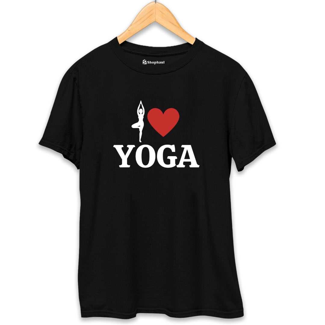 I Love Yoga T-Shirt  Black-XXL