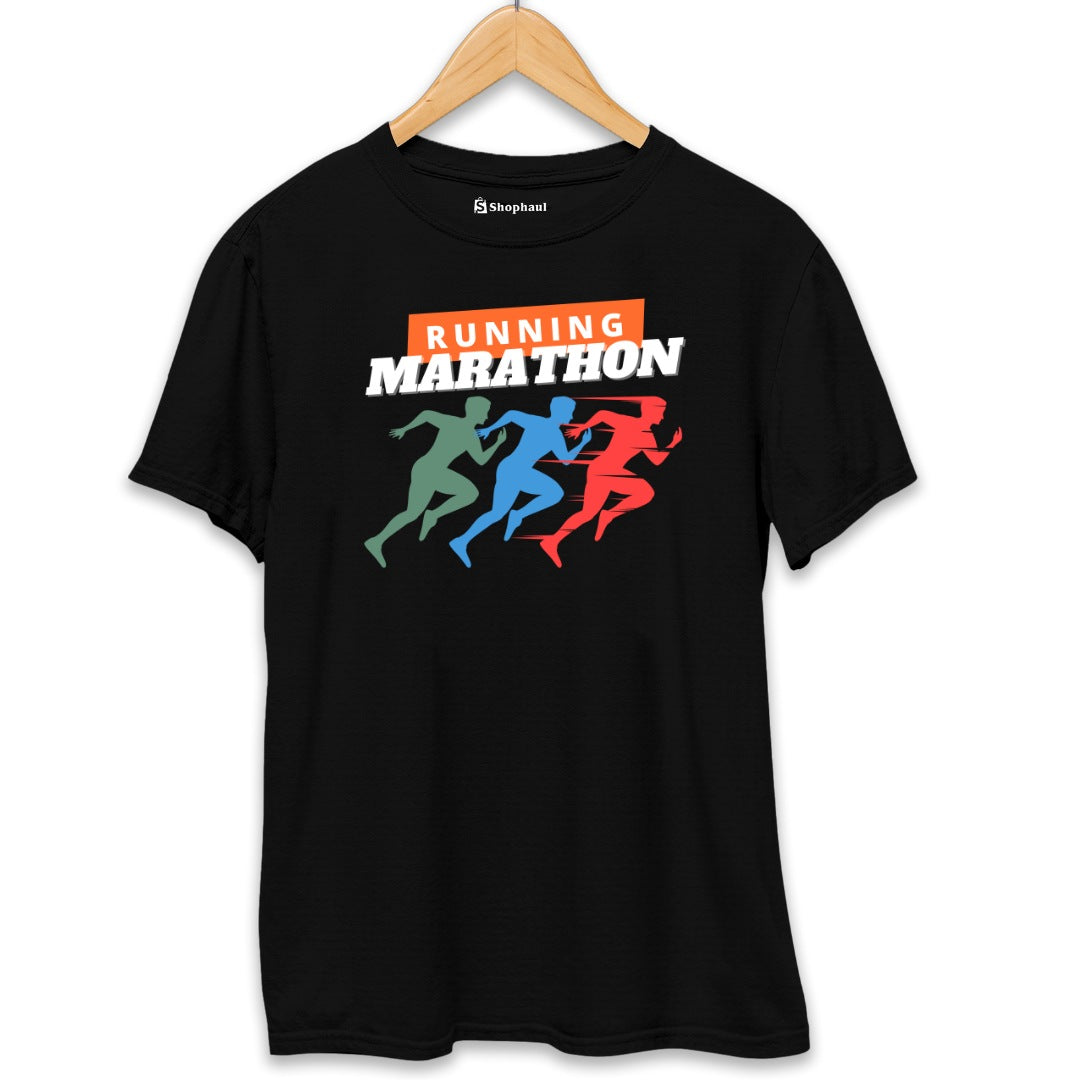 Running Marathon T-Shirt  Black-XXL