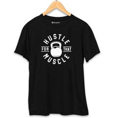 Hustle for that Muscle Gym T-Shirt  Black-XXL