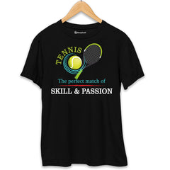 Tennis is perfect Match of Skill Passion T-Shirt  Black-XXL