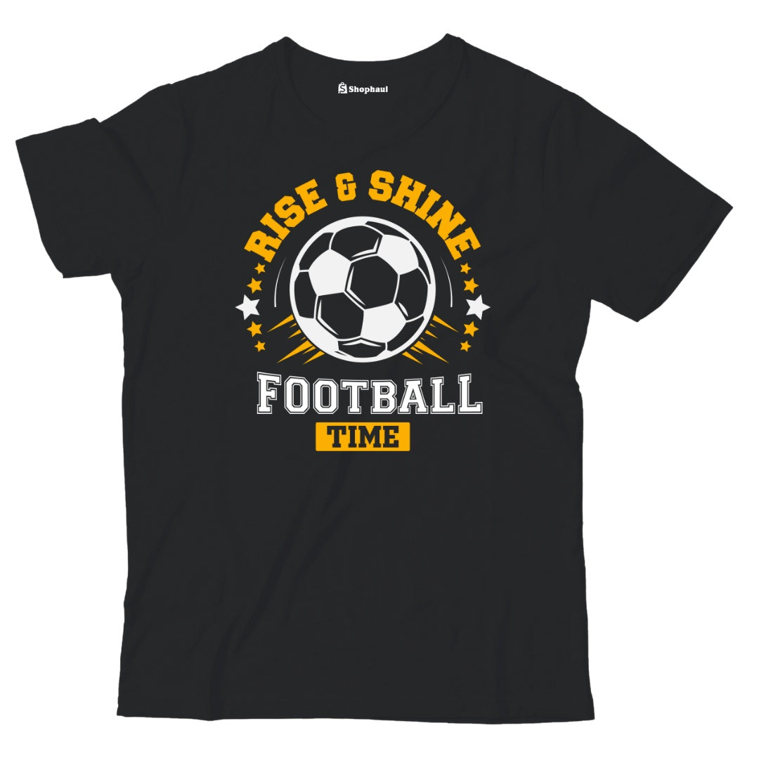 Kids Rise and Shine Football T-Shirt  Black-13Yrs