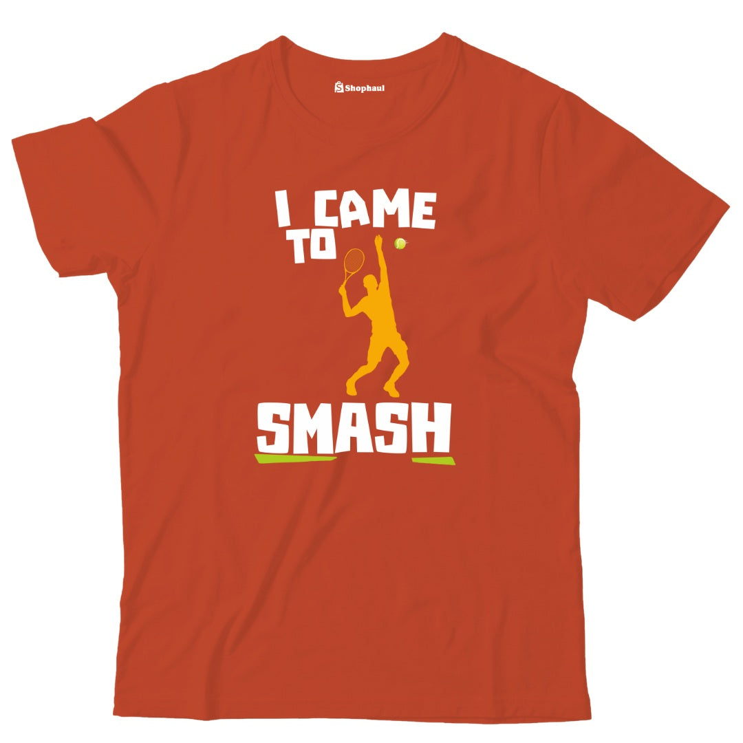 Kids I Came to Smash Tennis T-Shirt  Brick-Red-13Yrs