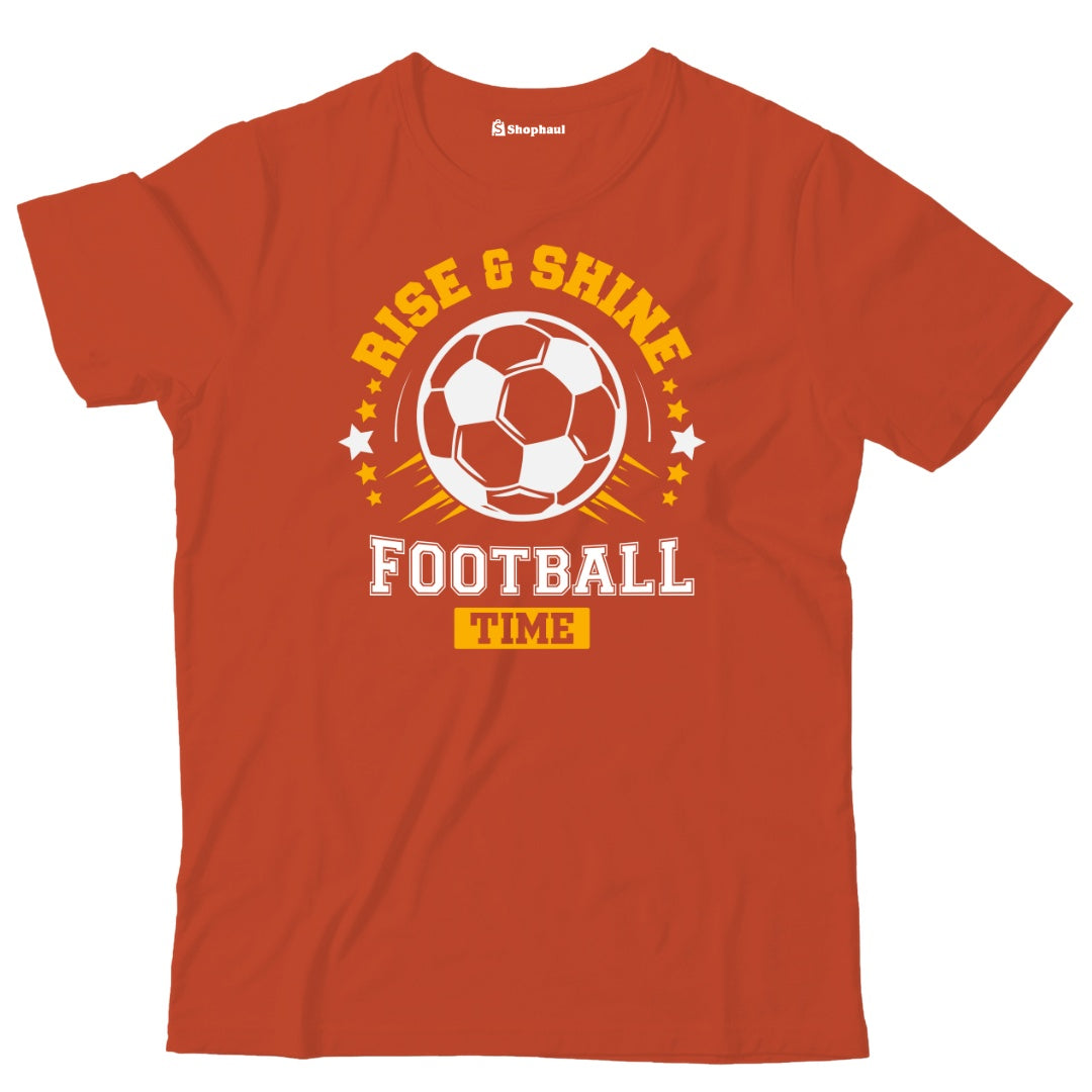 Kids Rise and Shine Football T-Shirt  Brick-Red-13Yrs