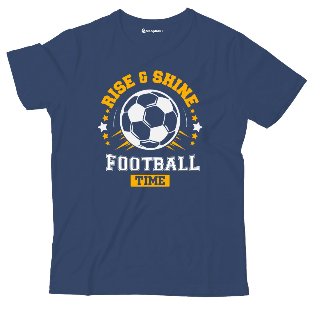 Kids Rise and Shine Football T-Shirt  Navy-Blue-13Yrs