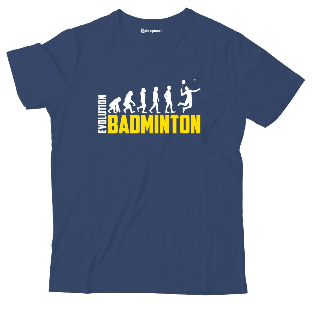 Kids Badminton Evolution T-Shirt  Navy-Blue-13Yrs