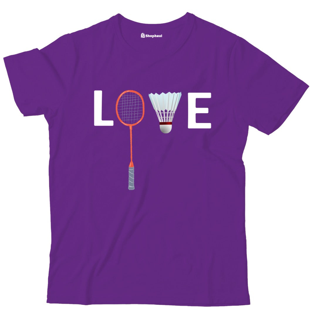 Kids Love Badminton T-Shirt  Purple-13Yrs