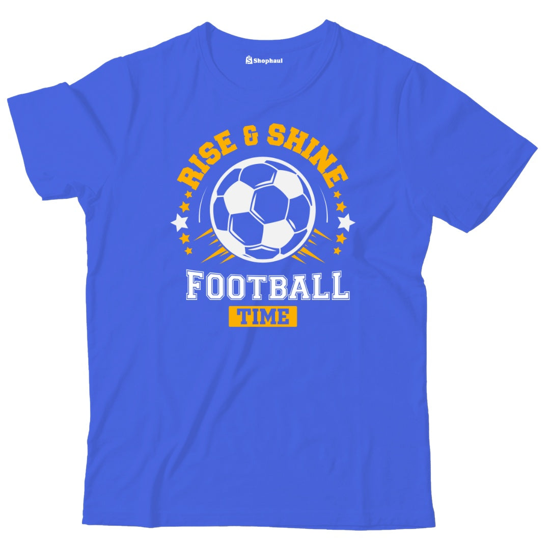 Kids Rise and Shine Football T-Shirt  Royal-Blue-13Yrs