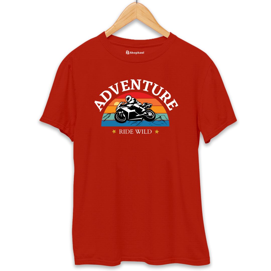 Adventure Wild Ride Biker T-Shirt  Brick-Red-XXL-46