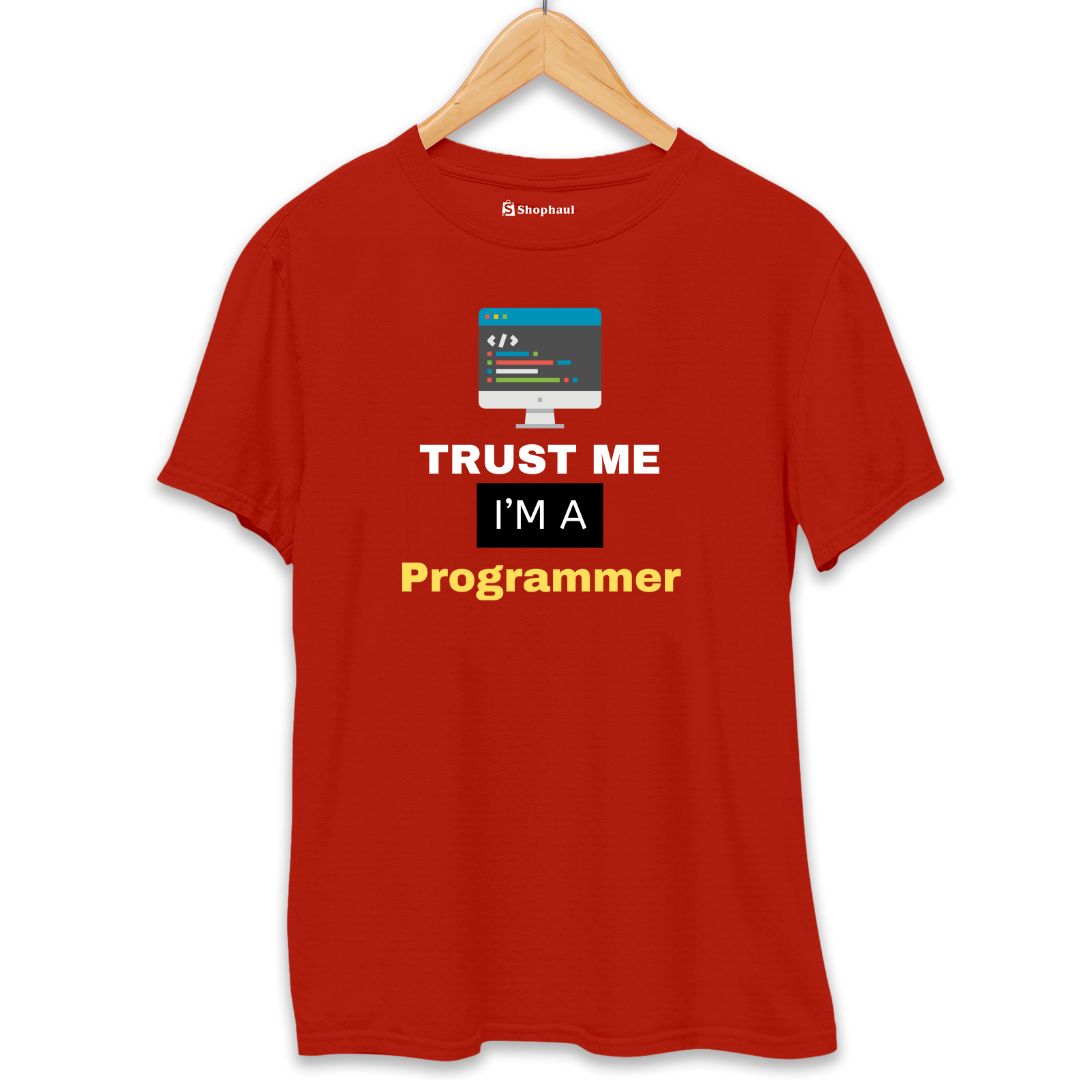 Trust Me I am Developer Coding T-Shirt  Brick-Red-XXL