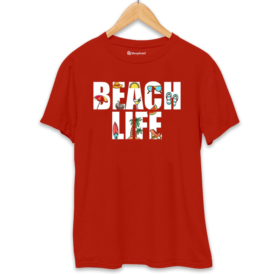 Beach Life T-Shirt  Brick-Red-XXL