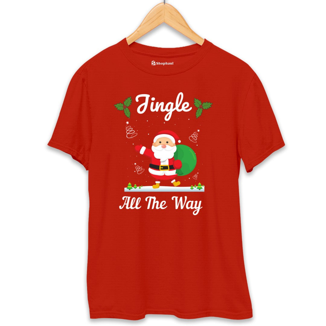 Jingle All The Way Christmas T-Shirt  Brick-Red-XXL