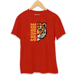 Savage Tiger T-Shirt  Brick-Red-XXL