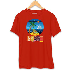 Beach T-Shirt  Brick-Red-XXL