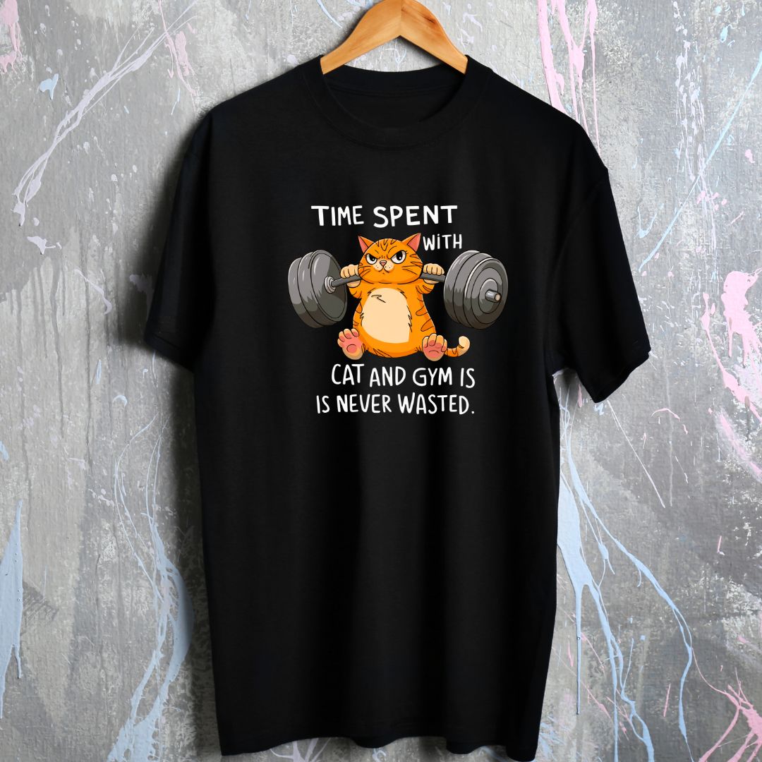 Time Spent with Cats and Gym will never wasted T-Shirt