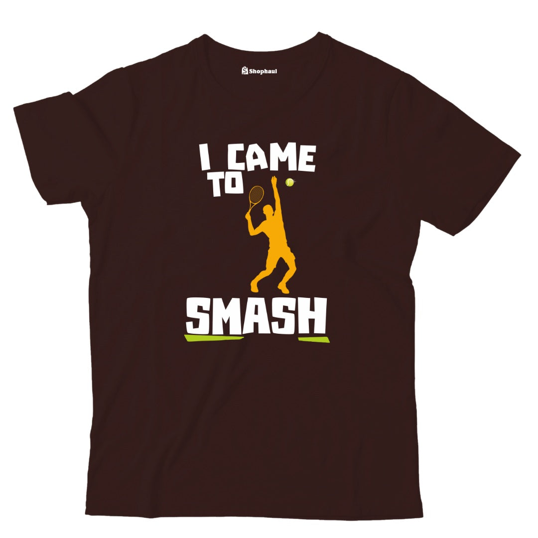 Kids I Came to Smash Tennis T-Shirt  Coffee-Brown-13Yrs