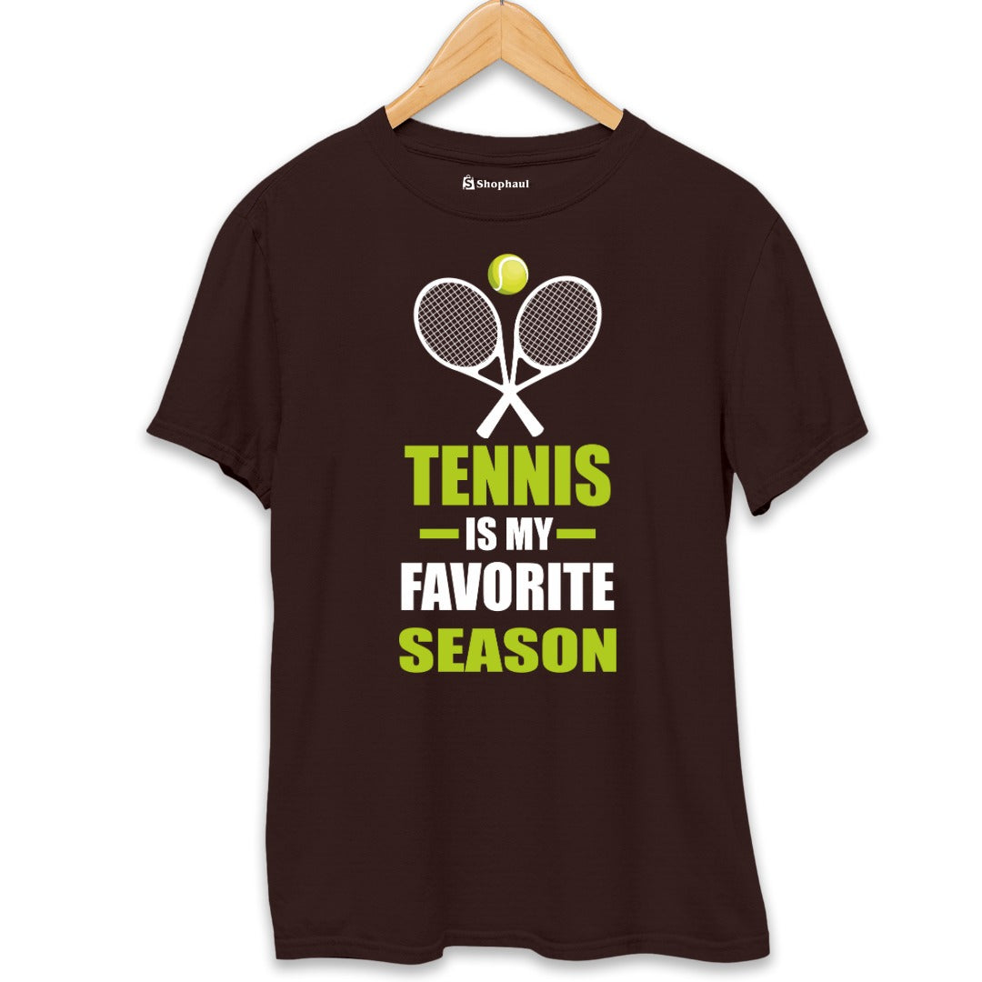 Tennis is my Favorite Season T-Shirt  Coffee-Brown-XXL