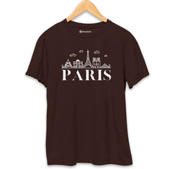 Paris Travel T-Shirt  Coffee-Brown-XXL