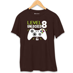 Level Unlocked Gaming T-Shirt  Coffee-Brown-XXL