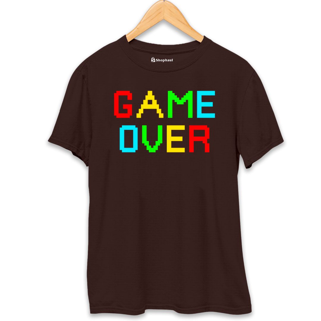 Game Over Gaming T-Shirt  Coffee-Brown-XXL