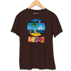 Beach T-Shirt  Coffee-Brown-XXL