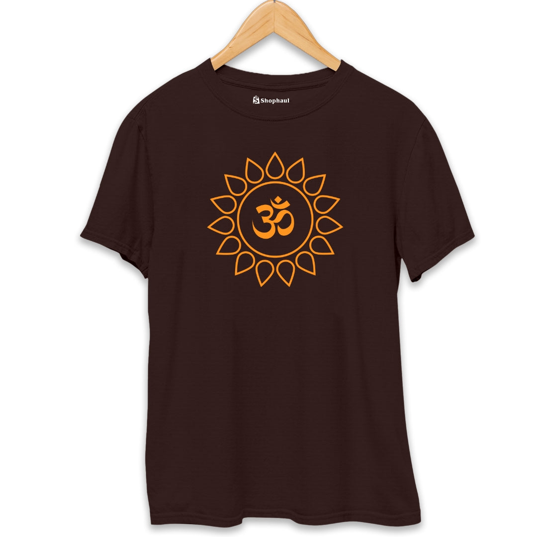 Om Rangoli Yoga T-Shirt  Coffee-Brown-XXL