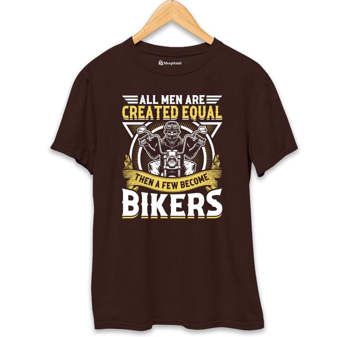 All Men Created Equal Biker T-Shirt  Coffee-Brown-XXL