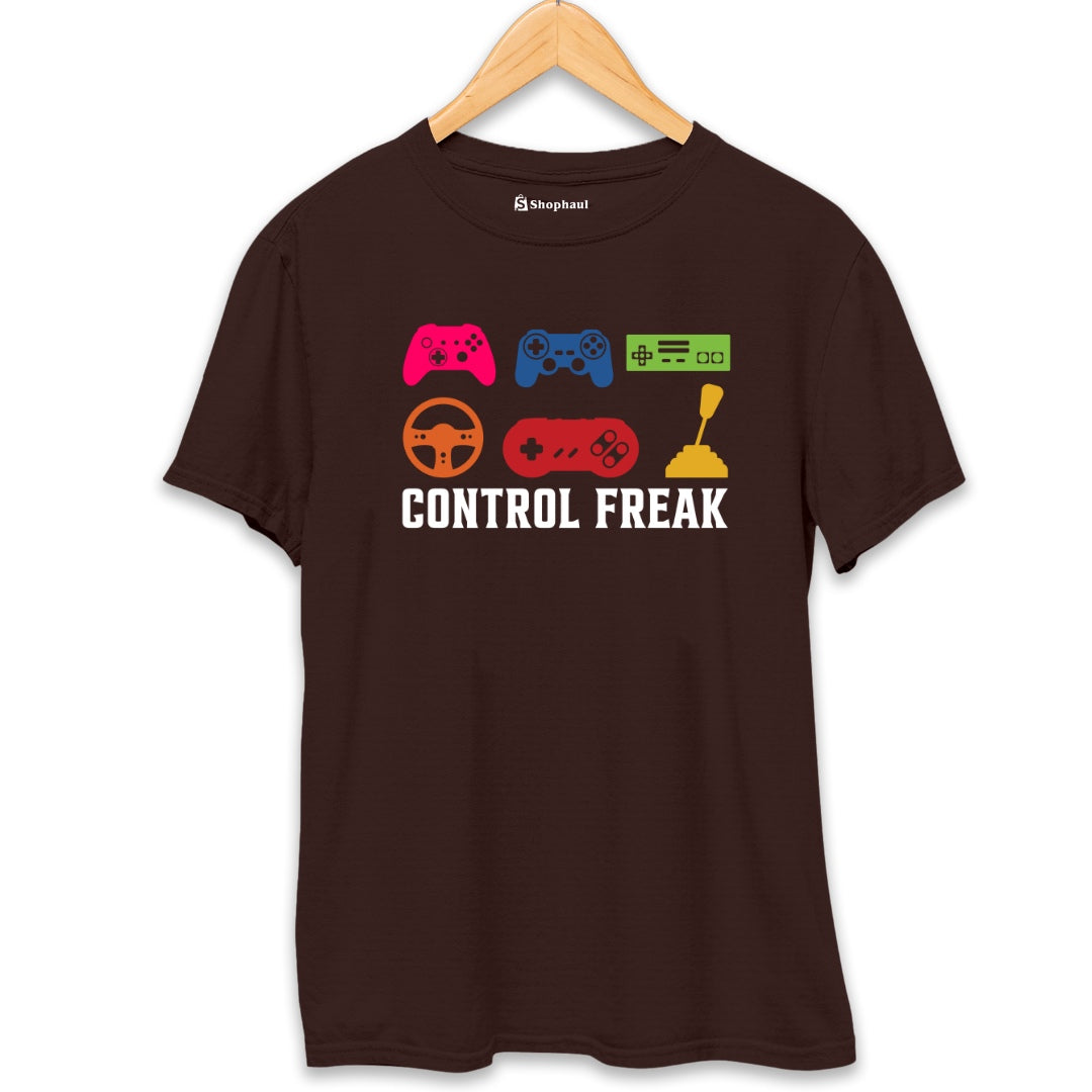 Control Freak Gaming T-Shirt  Coffee-Brown-XXL