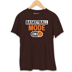 Basketball Mode On T-Shirt  Coffee-Brown-XXL