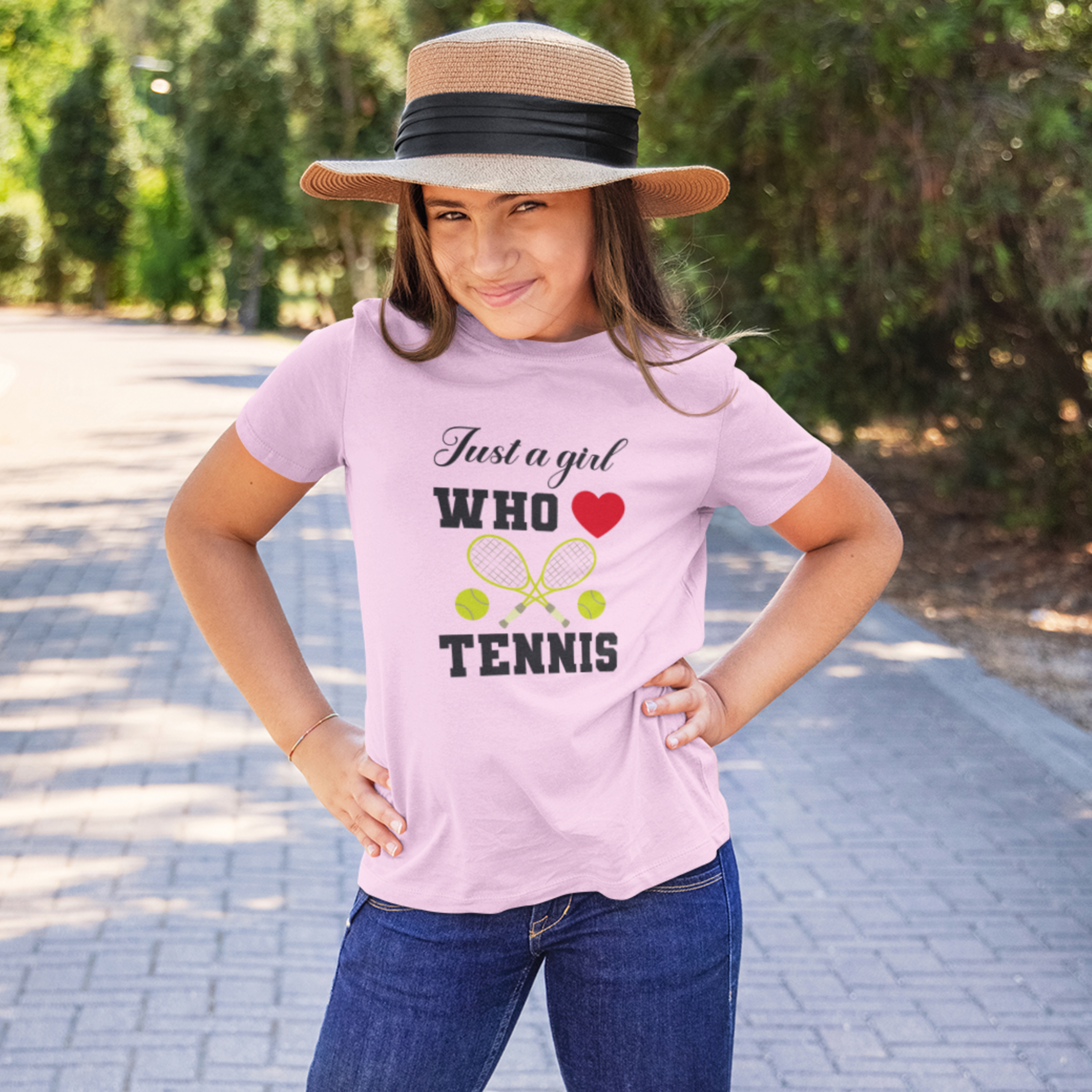 Kids Just a Girl who Loves Tennis T-Shirt 